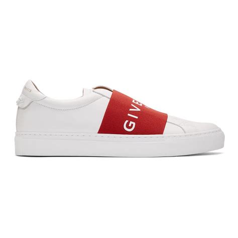 givenchy mens white and red shoes